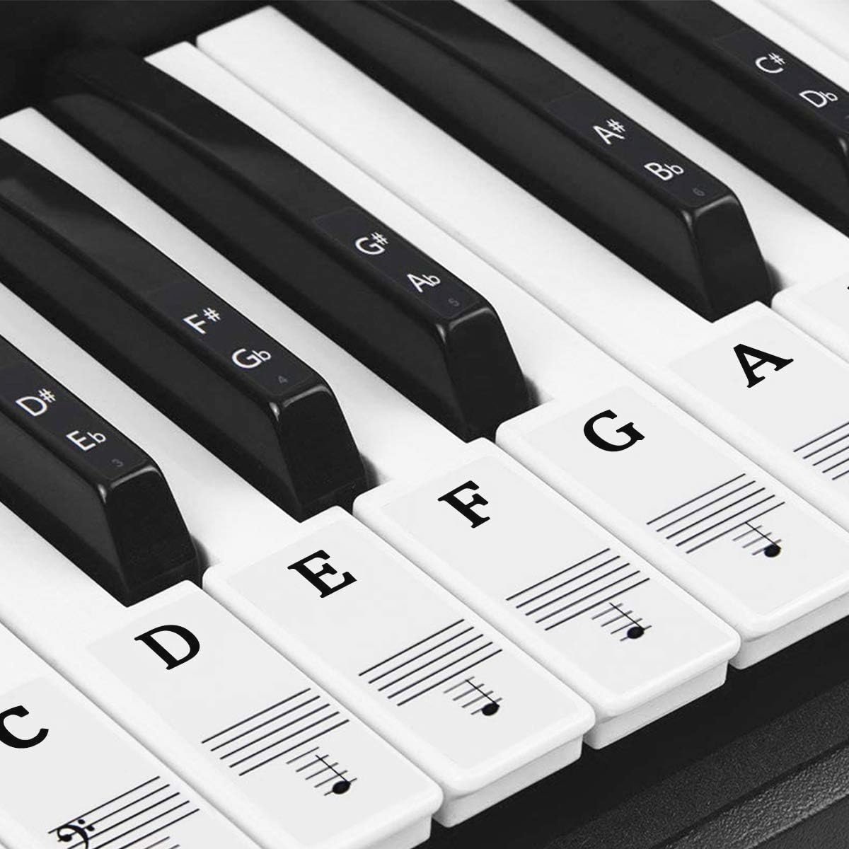 Piano Stickers voor 37/49/54/61/88 Toetsen - Ideaal voor Beginners en Kinderen