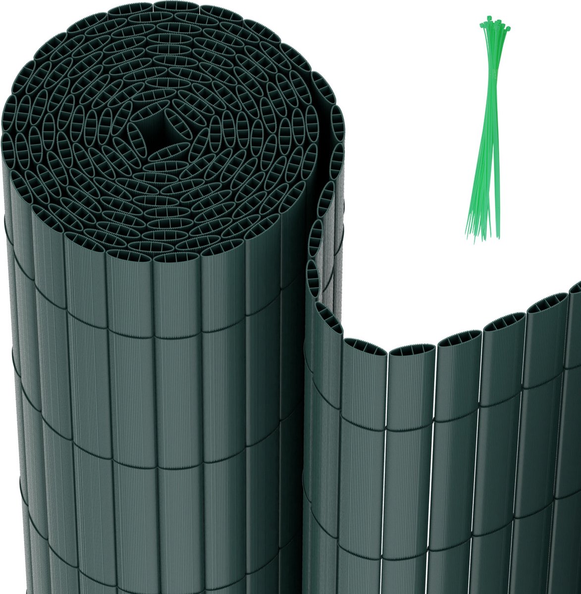1.0 x 4 m PVC Tuinscherm voor Privacy – Tuinafscheiding & Balkonscherm – Groen