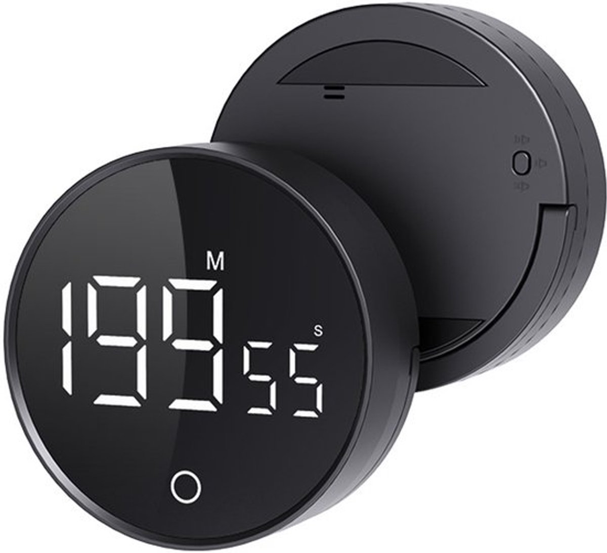zwart - Time timer - Kookwekker -Timer - Digitale afteltimer - Opladen