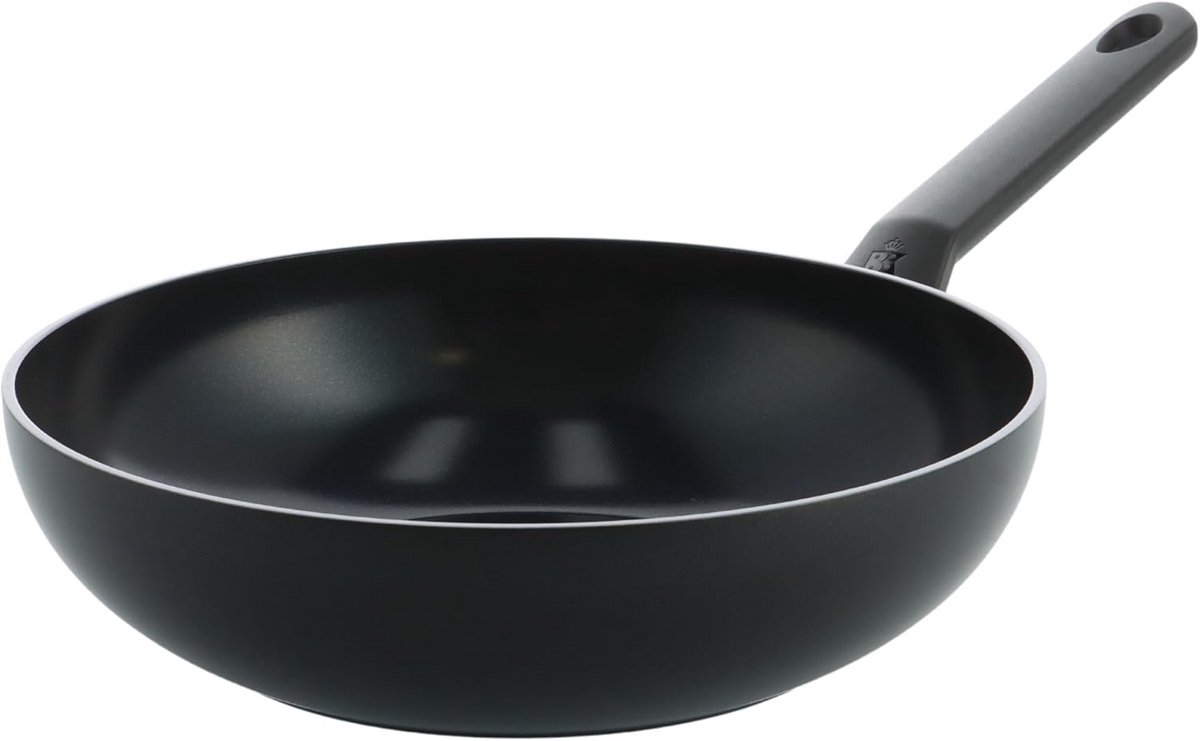 Keramische Wokpan 28 cm voor Inductie PFAS-Vrij Snel Verwarmen