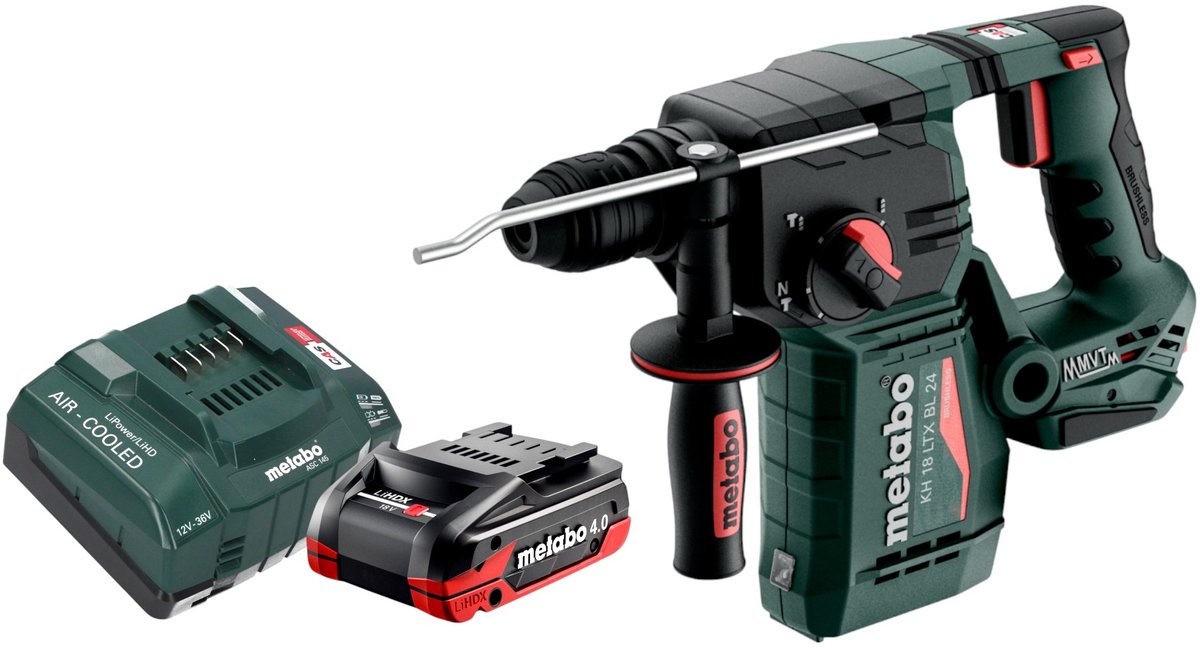 Metabo KH 18 LTX BL 24 accuboormachine 18 V 2,2 J SDS Plus borstelloos + 1x LiHDX accu 4,0 Ah + oplader