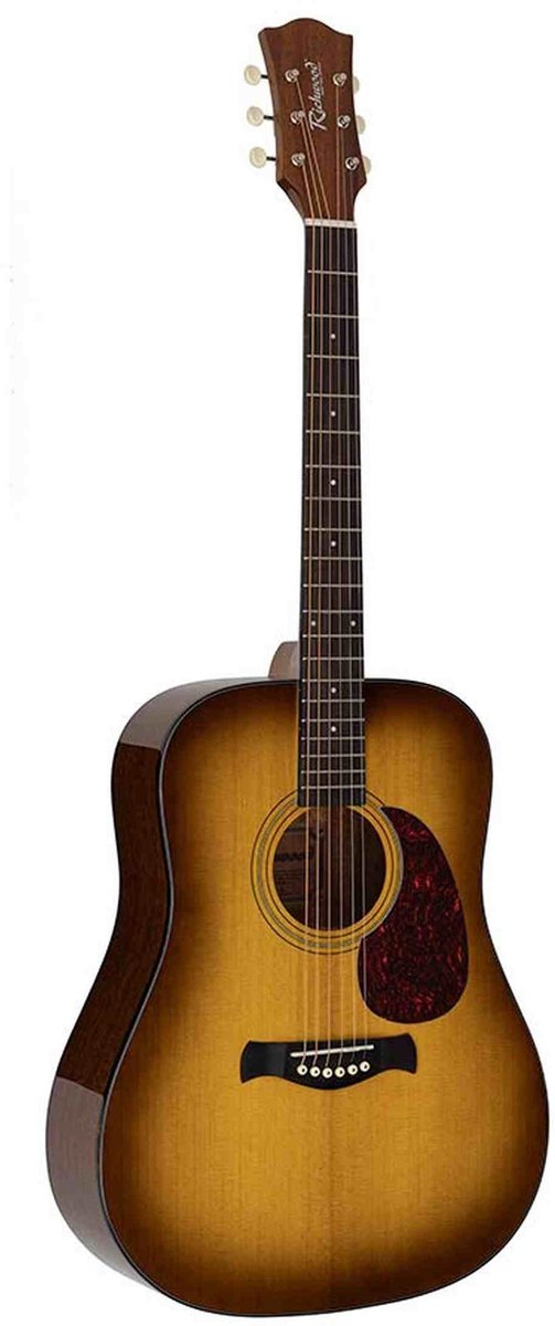 Richwood HSD-40-SB Heritage Series Dreadnought massief sparren bovenblad edge sunburst