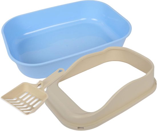 Roestvrijstalen Kattenbak, Spatwaterdichte Grote Kattenbak met Open Bovenkant en Schep, 19,7 X 13,8 X 9,8 Inch, Hoge Kattenbak voor de Meeste Kleine en Middelgrote Huisdieren