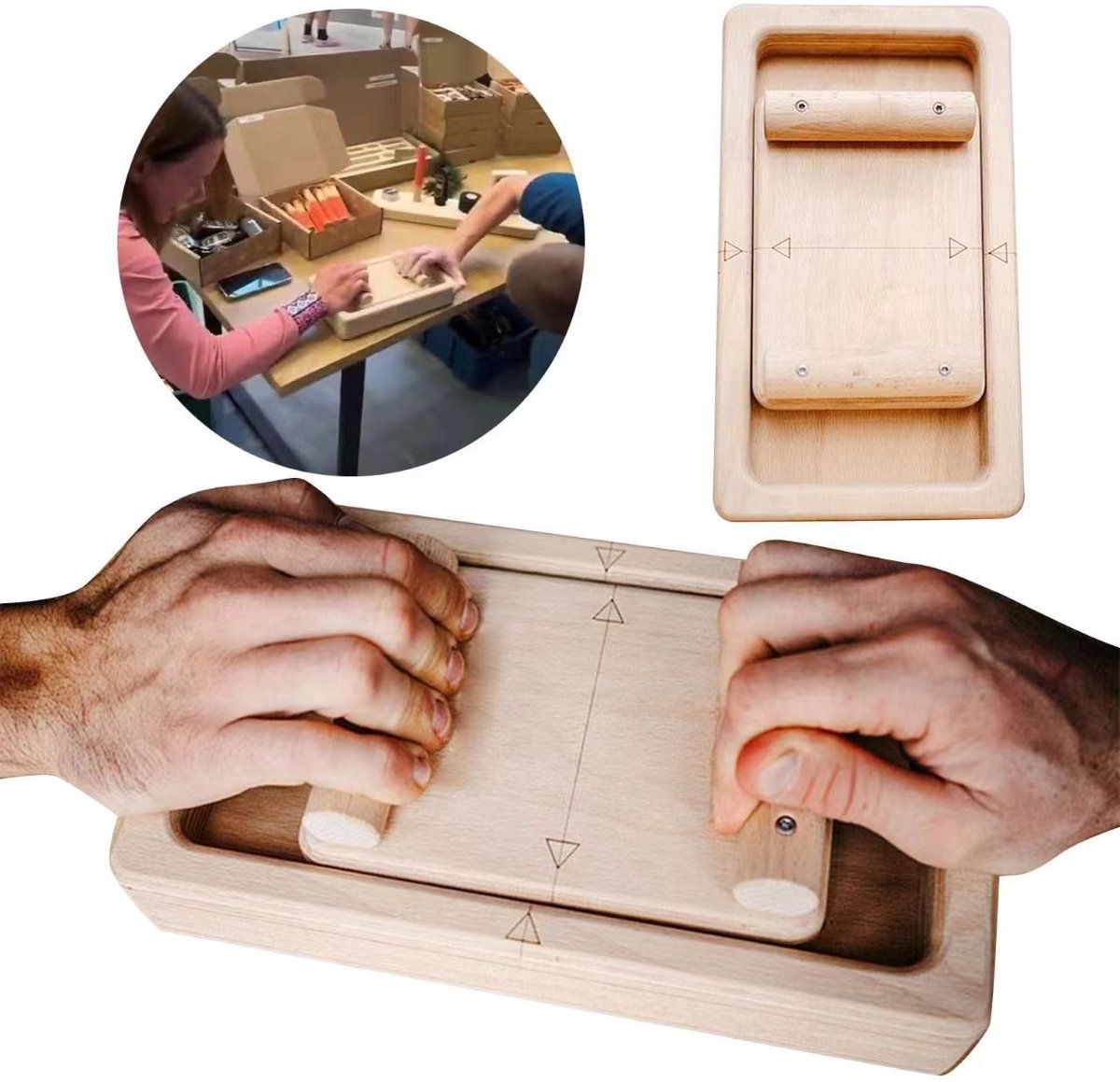 Creatieve houten polstrainer, speelgoed voor armworstelen