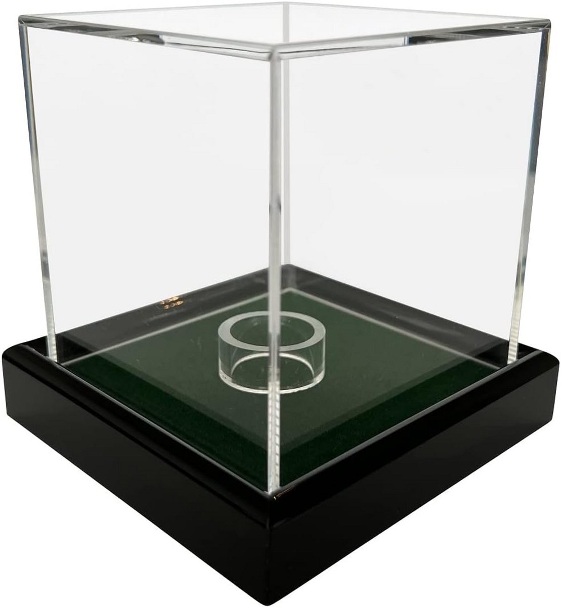 Transparante Acryl Vitrine Box 10x10x10cm met Groen Fluweel voor Bal of Model