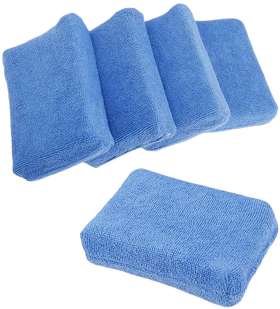 Unyqoos® Set van vijf microvezel pads voor auto reiniging en polijsten