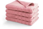 DoubleLife Handdoeken XL 70x140 cm - Set van 4 - 100% Katoen, waarvan 50% Gerecyclede Katoen - GRS Gecertificeerd - Powder Pink