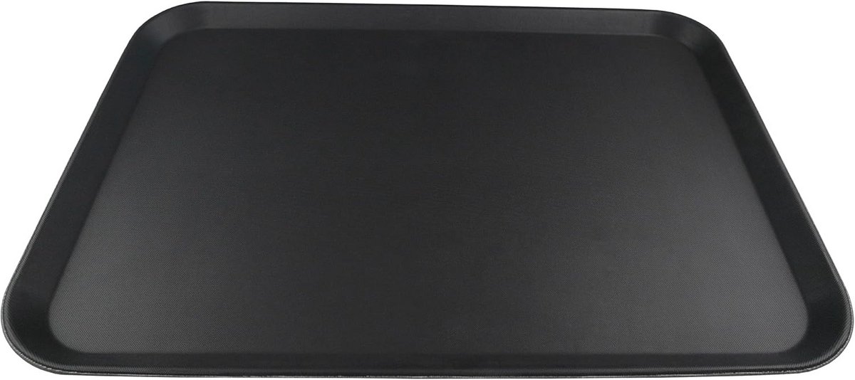 Zwart kunststof dienblad met antislip oppervlak 46x33 cm