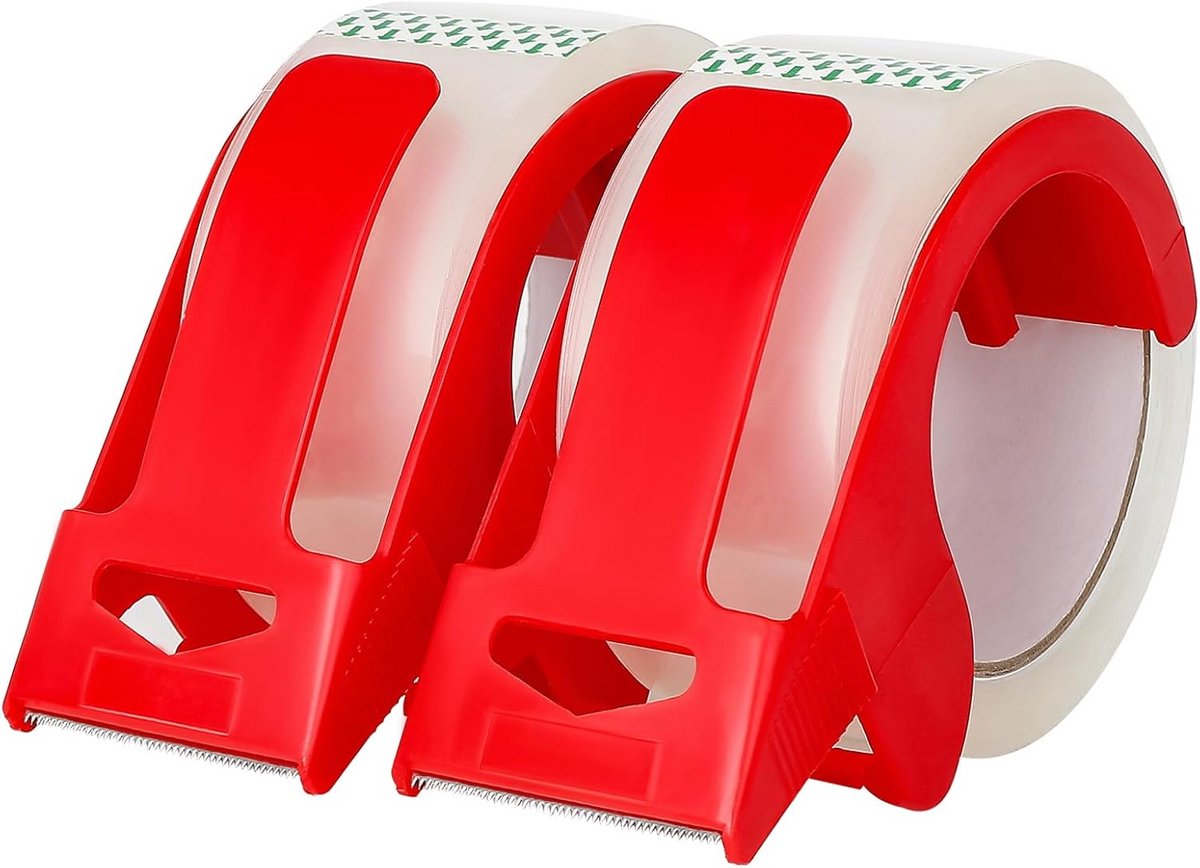 2-Pack Sterke Transparante Verpakkingstape met Dispenser - 2,7 Mil Heavy Duty Verhuis Tape