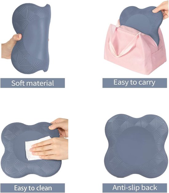 Verpakking van 2 stuks - Yoga - yoga knie kussen - Yoga kniebeschermers - Kniesteunen - Elleboogsteunen - TPE-schuimmateriaal - Pilates knielmat - Grijs van Merkloos — afbeelding 4