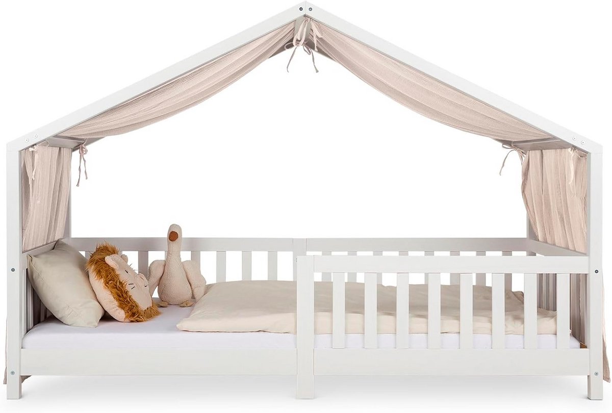 Bedhemel Beige van Katoen voor Kinderen - Muslin Dak voor Huisbed en Decoratie