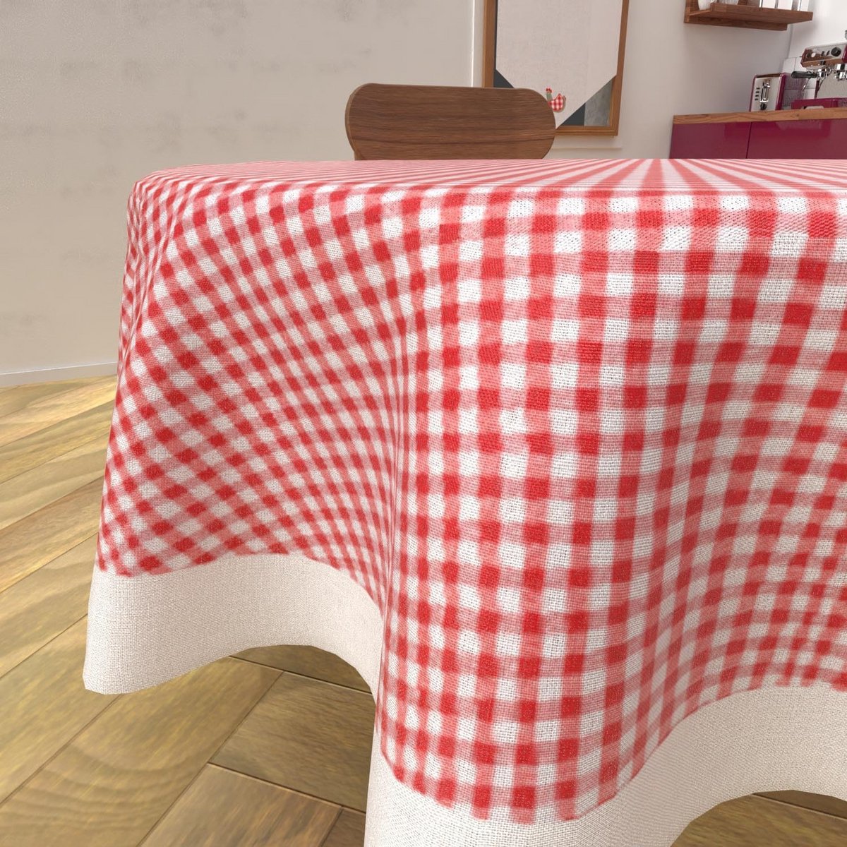 Rond Vuilafstotend Tafelkleed 160 cm Katoen Rood