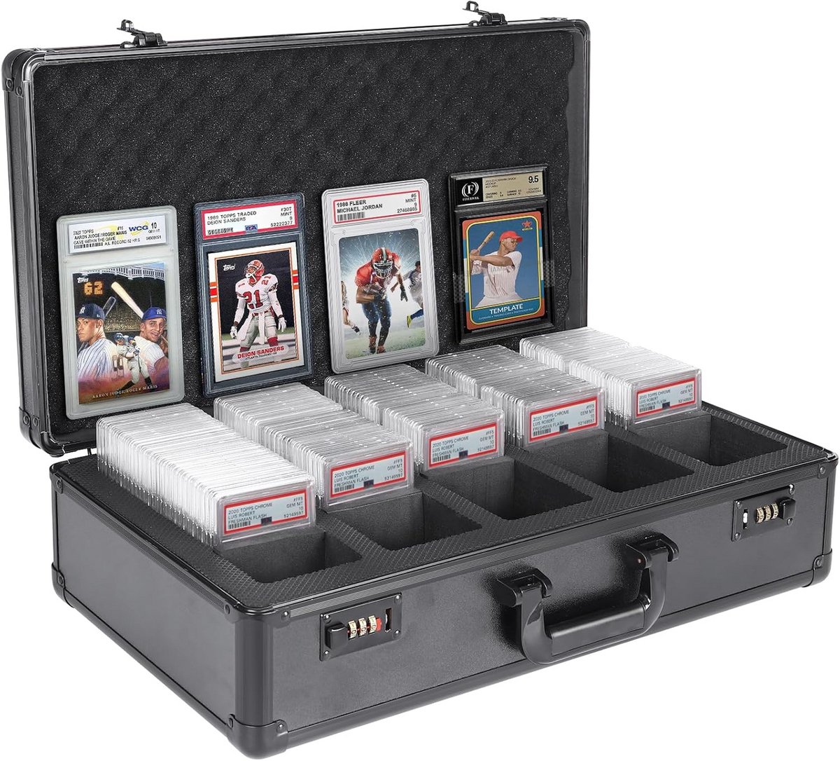 Luxe Opbergdoos voor Graded Sportkaarten met Codedagslot - Waterdichte Kaart Showcase