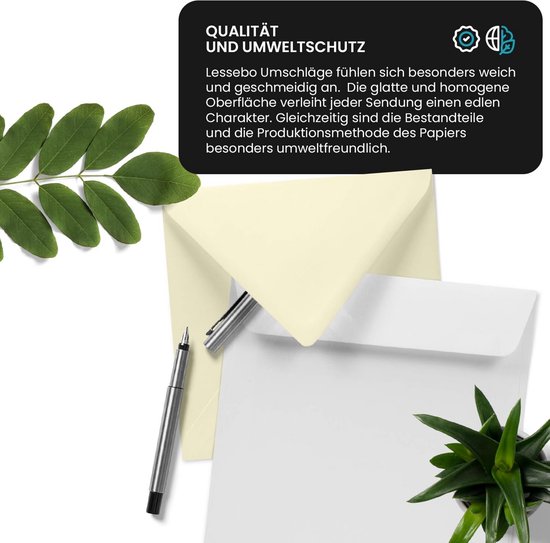 NEUSER PAPIER Vierkante Enveloppen – 75 Stuks, 15x15 Cm, Natuurlijk Wit, 100 G/m², Ideaal Voor Uitnodigingen En Wenskaarten
