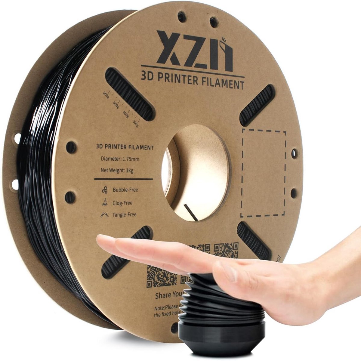 Flexibel TPU 1.75mm Filament voor 3D Printers, Sterke Zwarte Spoel 1kg