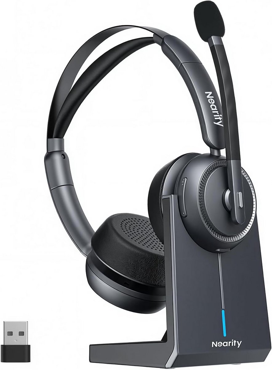 Draadloze Headset met Microfoon voor Werk en Callcenter - Ruisonderdrukking en Bluetooth