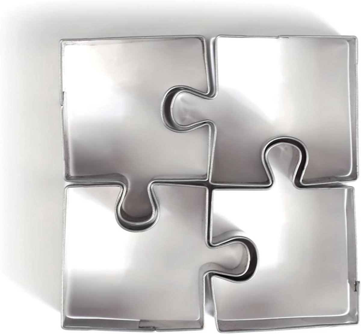 4 Stuks RVS Uitsteekvormen Puzzelstukjes voor Koekjes en Knutselen