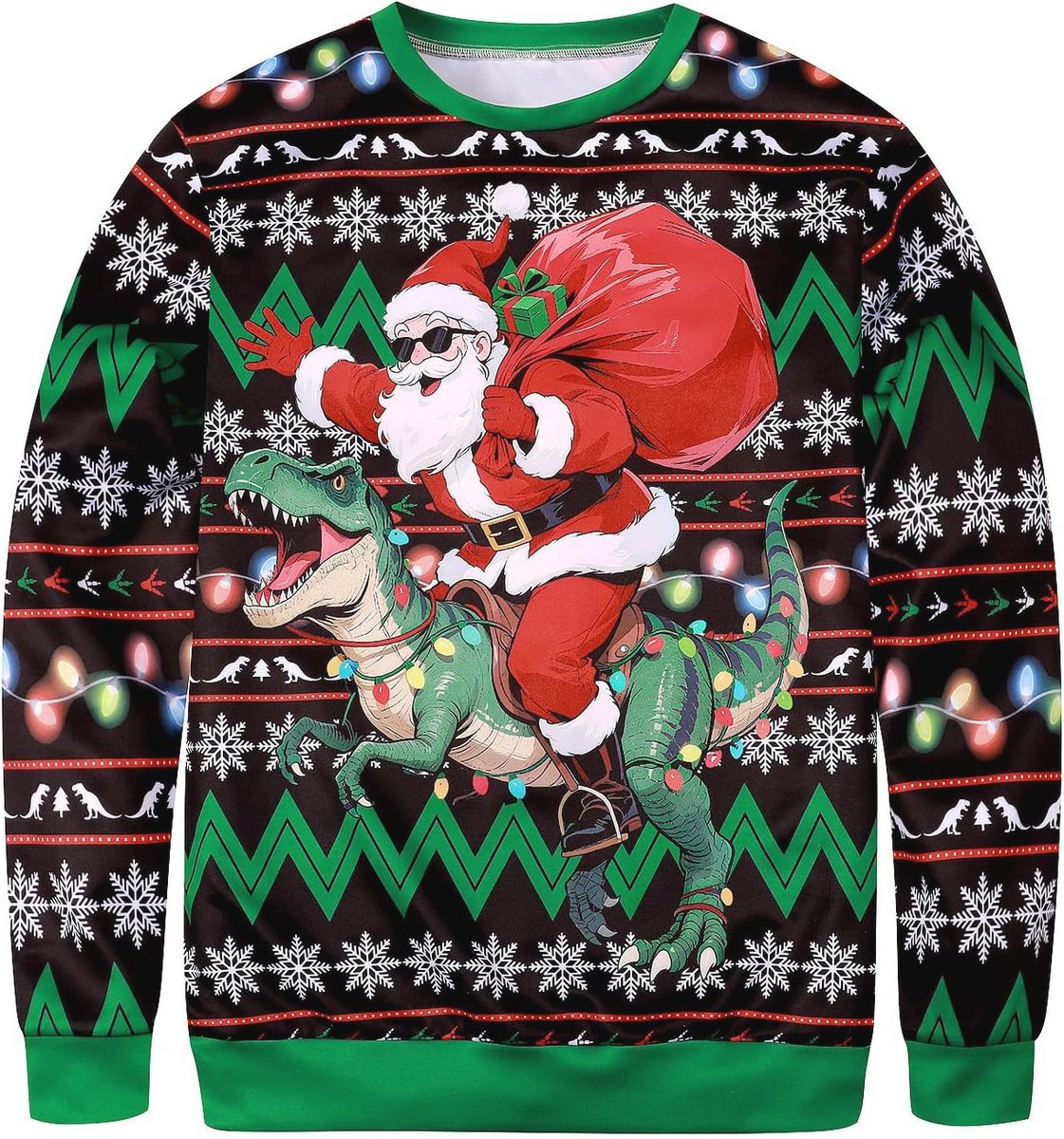 Lelijke kersttrui met 3D-print voor mannen en vrouwen - Xmas sweatshirt met lange mouwen