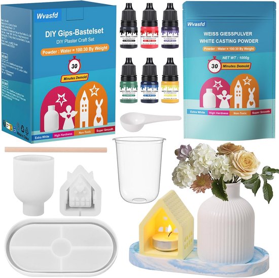 Wealike Gietpoeder Starter Kit, Premium Gips Compound op waterbasis