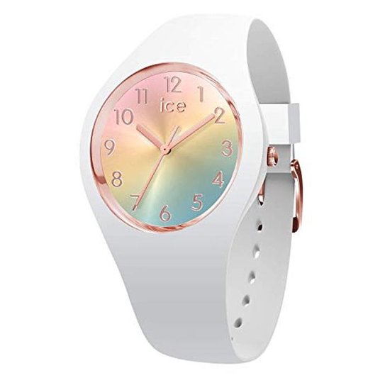 Montre ICE WATCH ice power pw1 mixte analogique, boîtier plastique blanc, lunette dorée