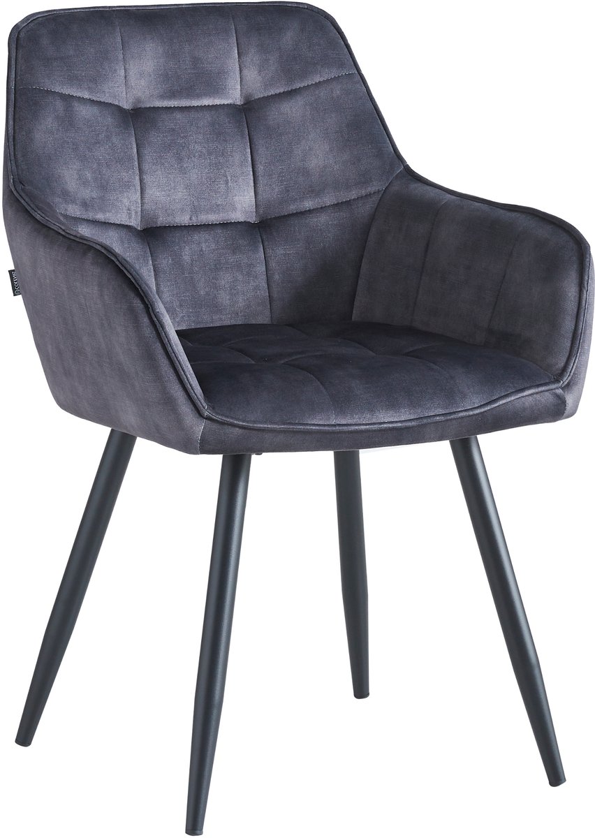 Colenis Oriana Eetkamerstoel - Set Van 6 - Antraciet - Adoré Velvet - Design