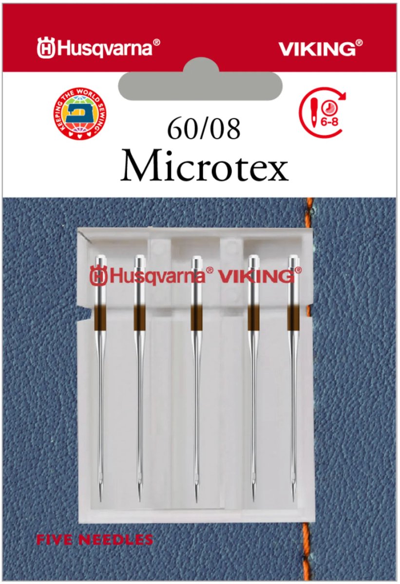 Husqvarna-Viking Microtex 60 (5 stuks) Naalden