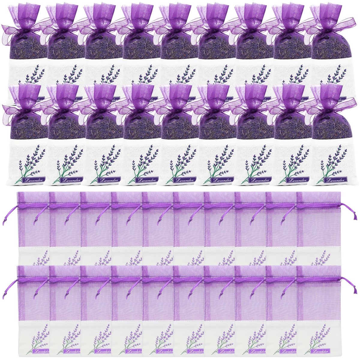 IMPERATORIS® Geurzakjes voor Kledingkast - Ladeverfrisser - Aromatherapie - Voor Kleding en Auto - Lege lavendelzakjes - 36 Stuks