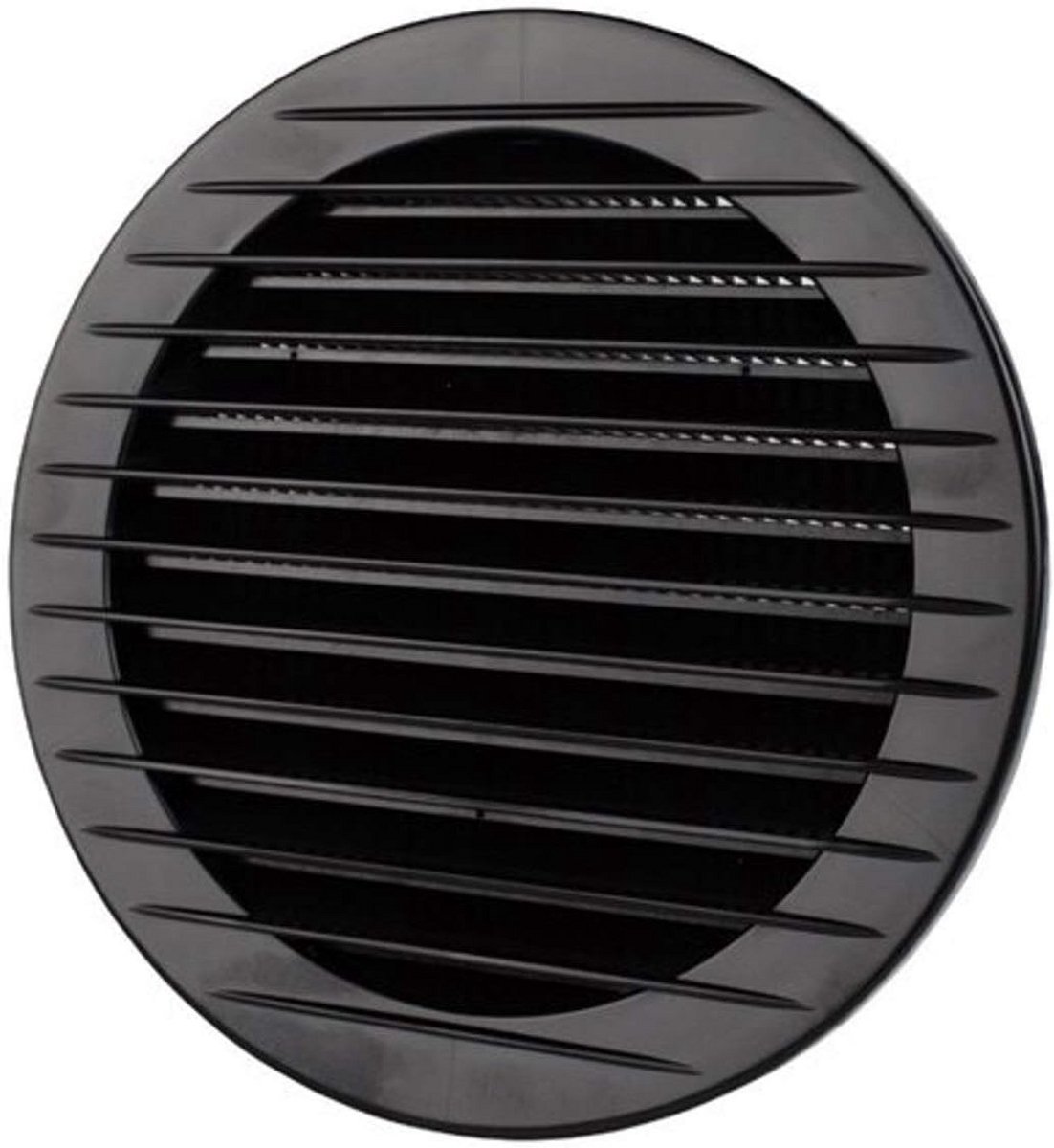 Ronde Ventilatie Rooster met Insectenhor Zwart Ø 120 mm