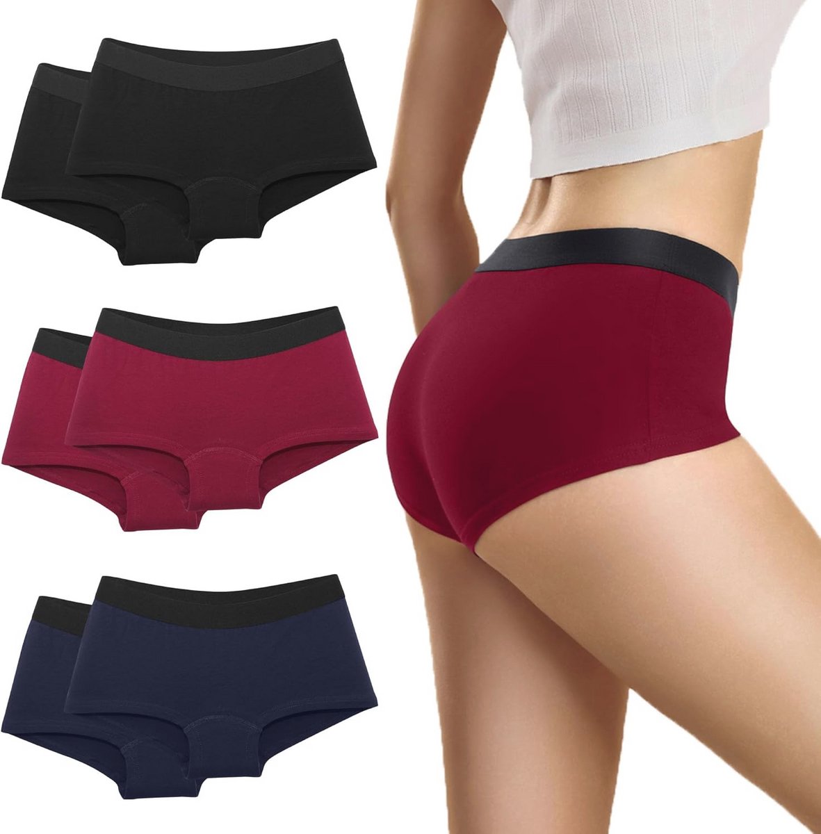 Katoenen Boxershorts voor Dames - Comfortabele en Ademende Ondergoed Set van 6