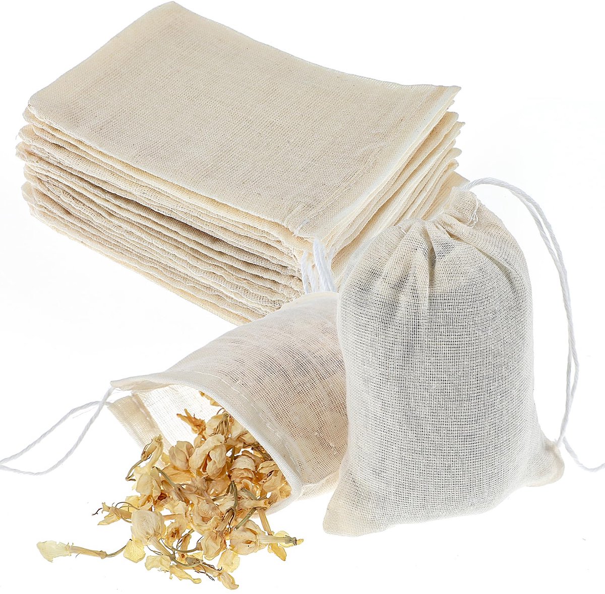 IMPERATORIS® Geurzakjes voor Kledingkast - Ladeverfrisser - Aromatherapie - Voor Kleding en Auto - Lege lavendelzakjes - 30 Stuks beige