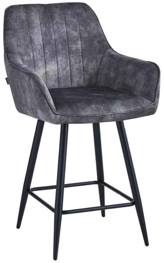 Colenis® - Lavin Tabouret de Bar - Set Van 2 - Antraciet - Adorè Velvet - Design - Tabouret de Bar