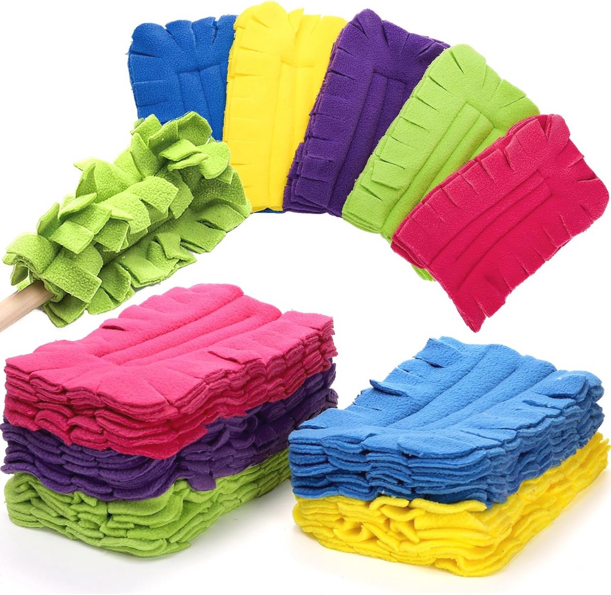 15 Stuks Herbruikbare Stofpads voor Stofzuiger - 360° Fleece Vullingen voor Effectieve Reiniging van Plafonds, Ventilatoren en Vloeren