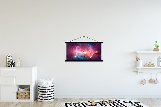 Porte-affiche avec affiche - Affiche scolaire - Oranje - Étoiles - Espace - 90x45 cm - Lattes noires