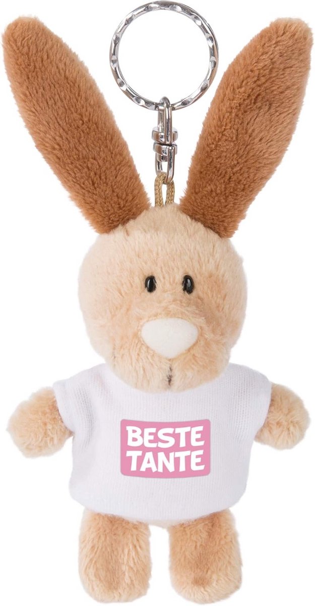 Pluchen Sleutelhanger Konijntje met T-shirt - Leuk Cadeau voor Tante