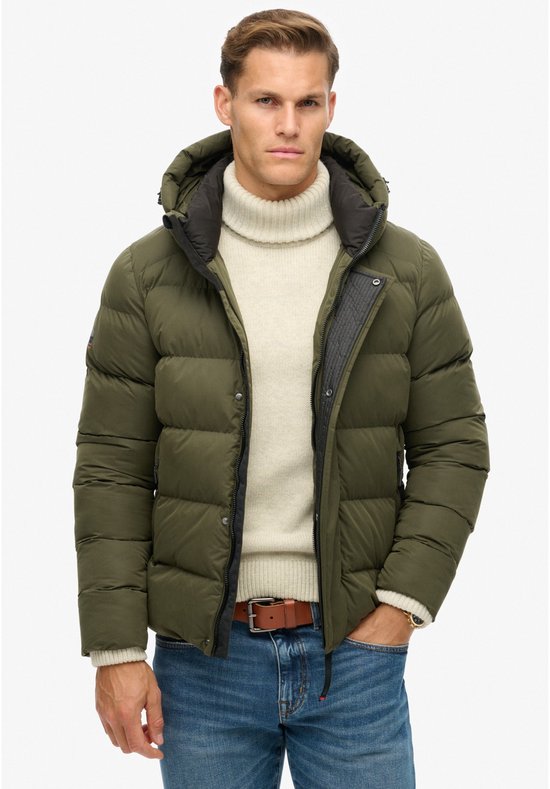 Superdry Microfibre Hooded Sports Puffer Winterjas Heren - Maat M