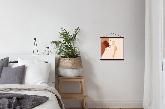 Porte-affiche avec affiche - Affiche scolaire - Été - Plante - Abstrait - 40x40 cm - Lattes noires