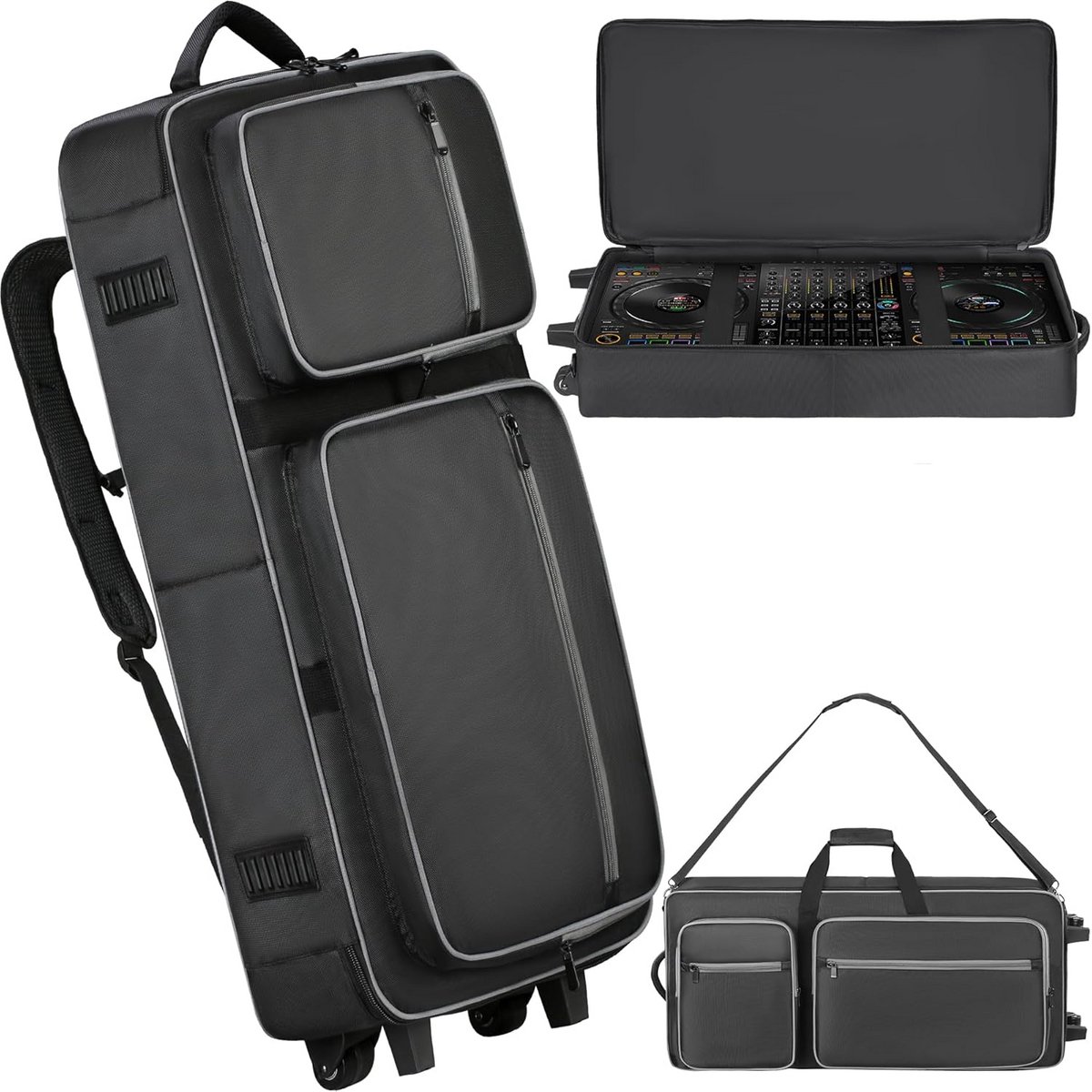 DJ Controller Trolley met Wielen - Universele Soft Case voor Rekken tot 4 Kanaals