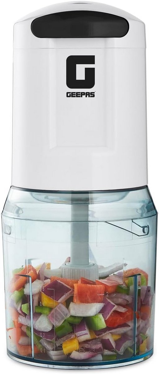 Mini Keukenmachine 400W met 500ml Kom en Roestvrijstalen Messen voor Hakken en Mengen Perfect voor Salades en Sauzen