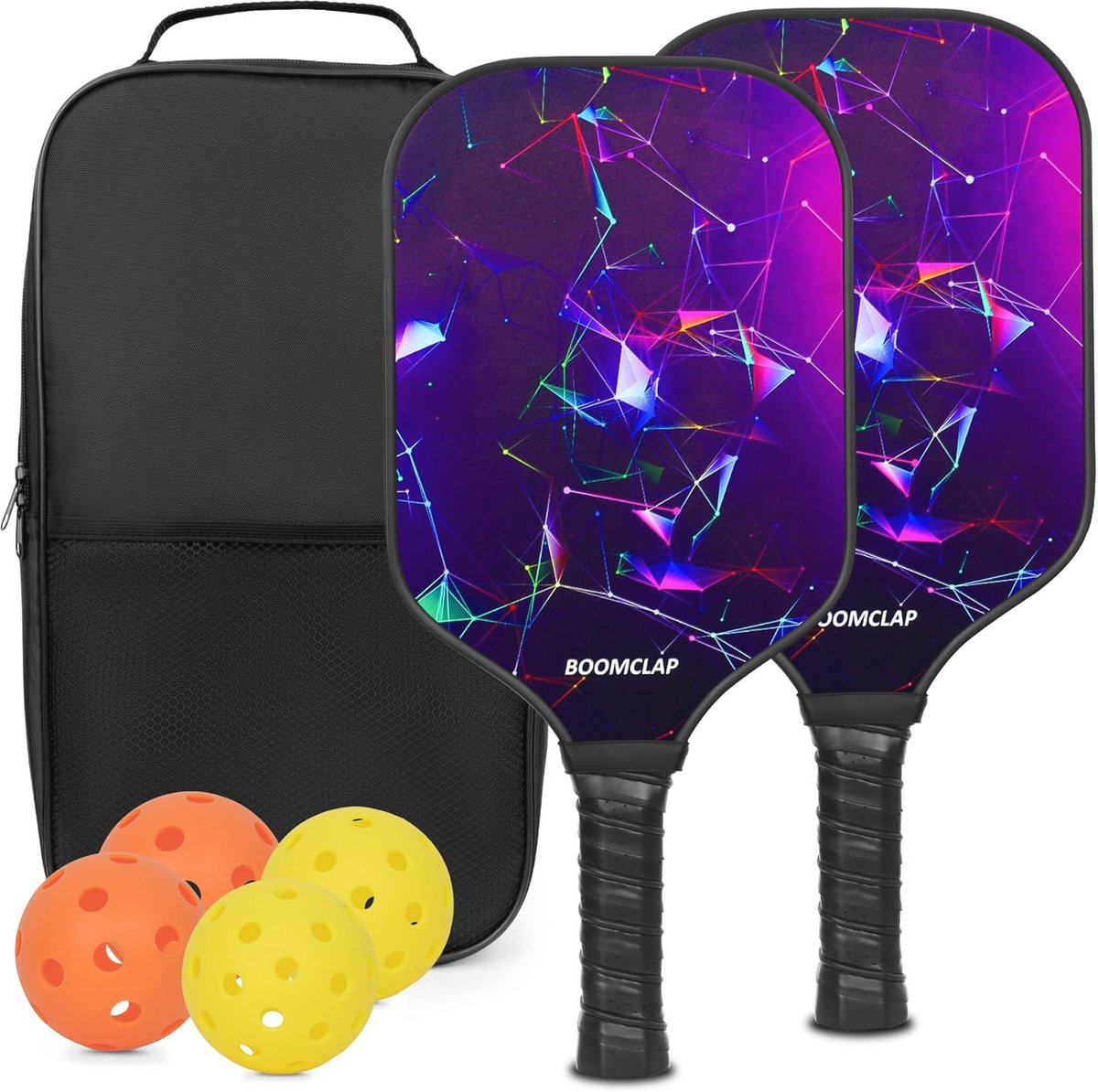 Pickleball Peddel Set van 2 - Compleet met Ballen en Draagtas - Perfect voor Iedereen