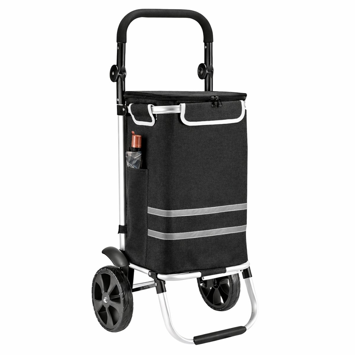 Opvouwbare Boodschappentrolley 40L – Zwart – Stevig & Comfortabel – Waterafstotend – Tot 30 kg Belastbaar