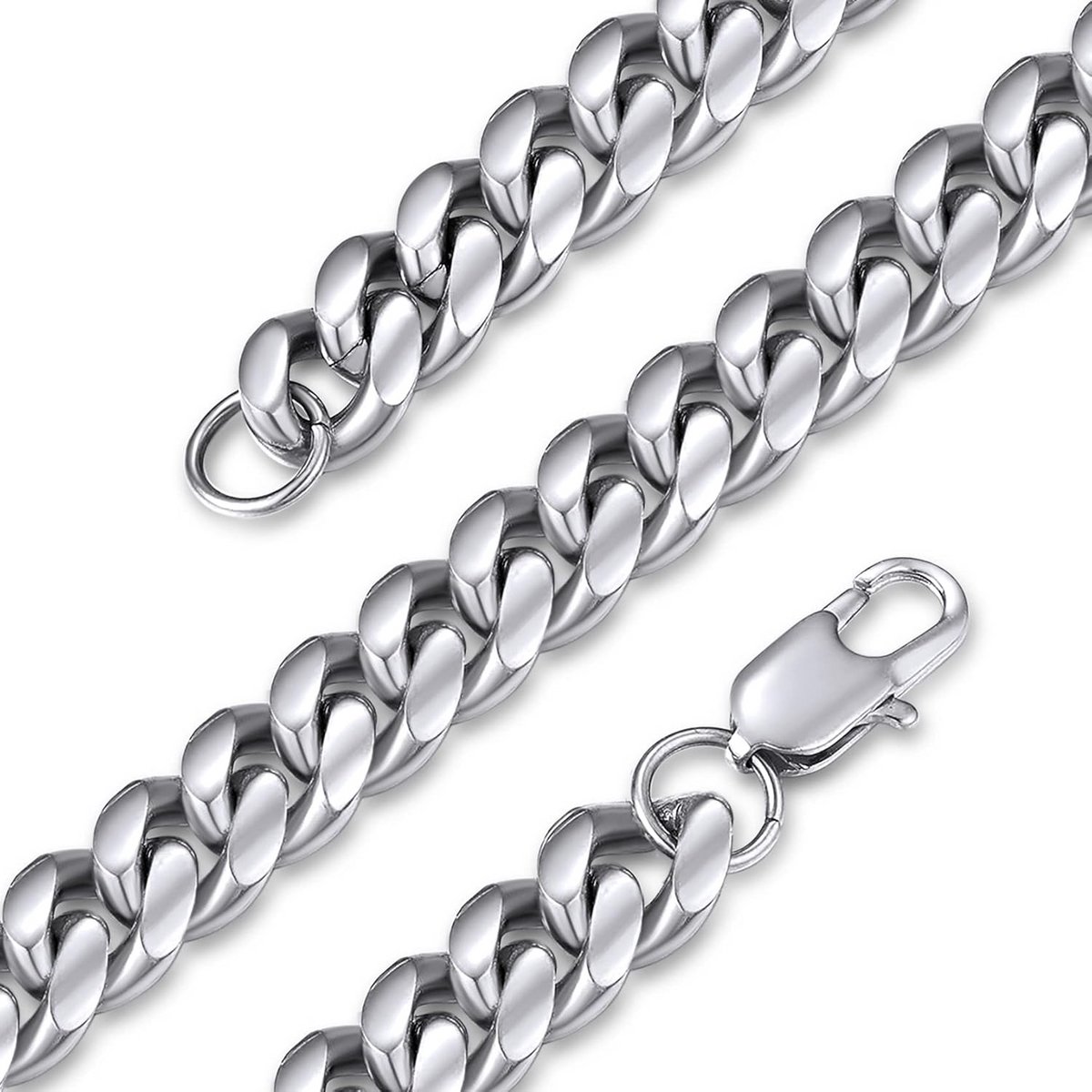 Dikke Cubaanse Link Miami Ketting 6-14mm voor Mannen en Vrouwen - Hypoallergene Roestvrijstalen Hiphop Sieraden