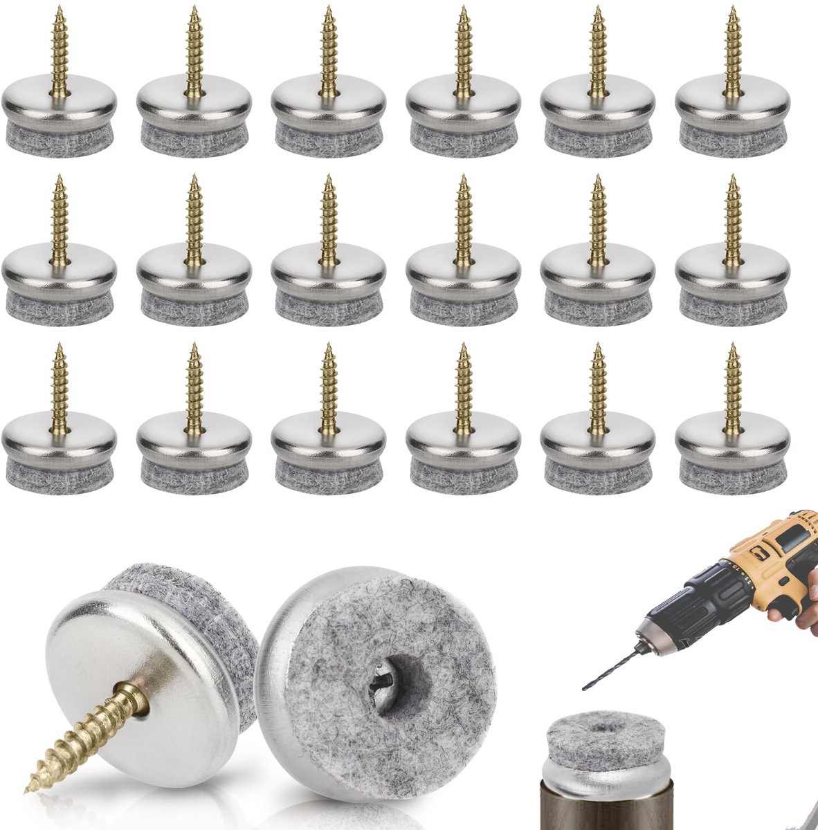 IMPERATORIS® Viltglijders - Anti-kras Viltjes - Zelfklevend - Bescherming voor Vloeren en Meubels - Stoelpootdoppen - Meubelbeschermers - Set van 100 - grijs