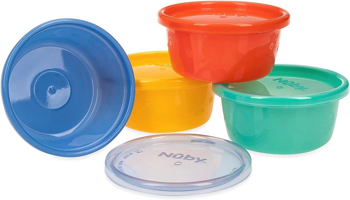 Snackbekers met Deksel - Set van 6 - Multikleur - Herbruikbare Snackbakjes