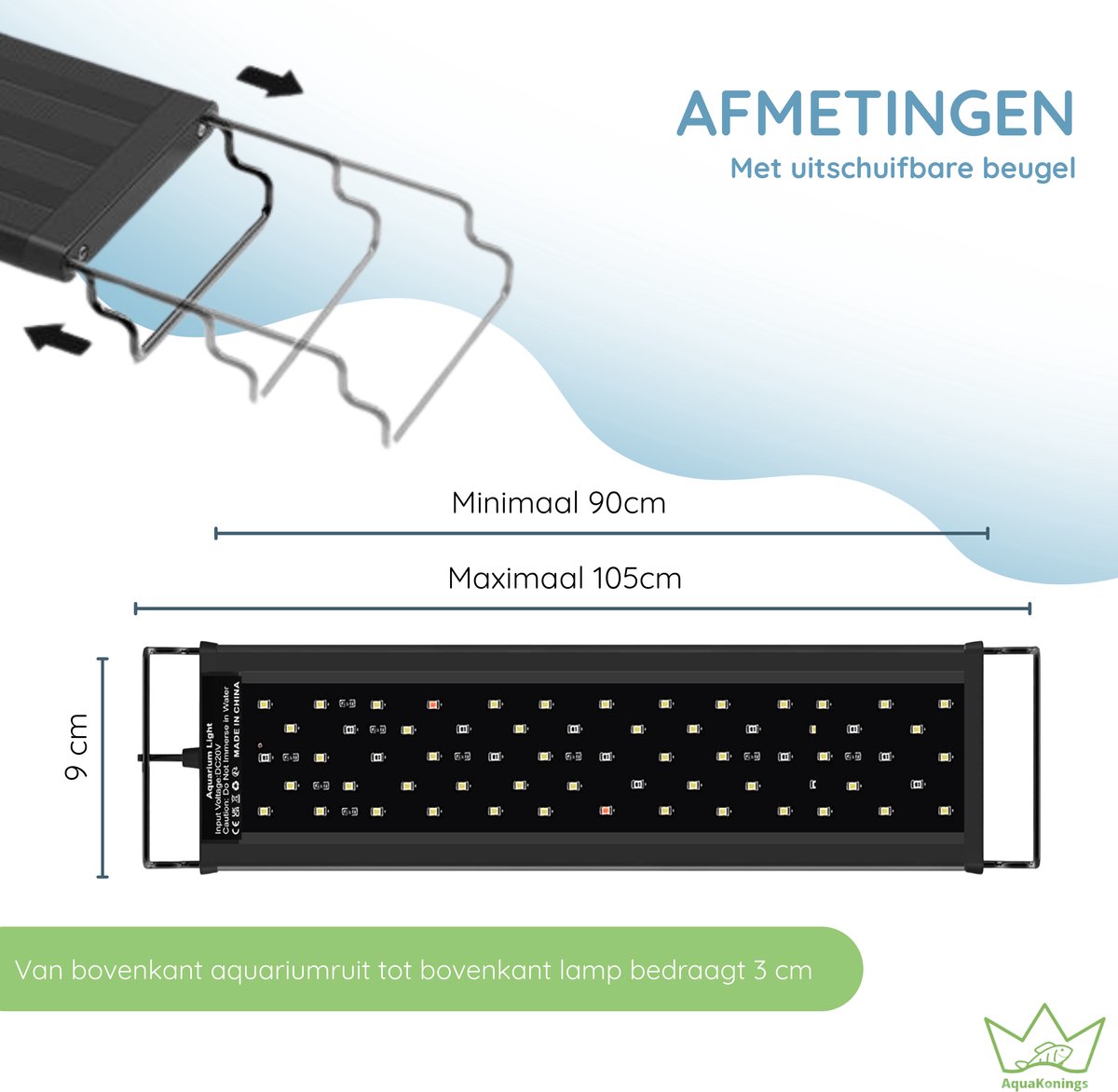 AquaKonings LED aquariumlamp 90-105 cm, dimbaar met timer thumbnail 6