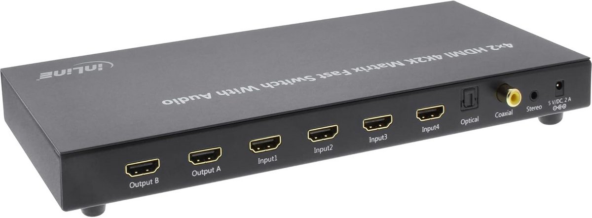 HDMI Matrix Switch 4 Ingang 2 Uitgang - 4K/2K Ondersteuning