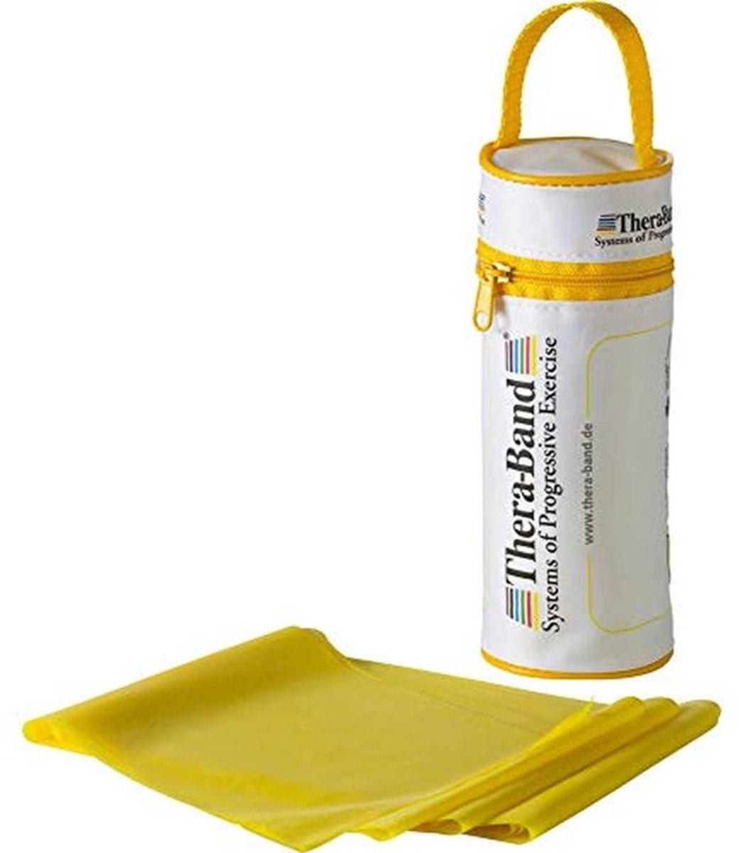 Inklapbare weerbestendige band met tas - 2,50 m x 12,80 cm - Lichtgewicht en veelzijdig in het geel