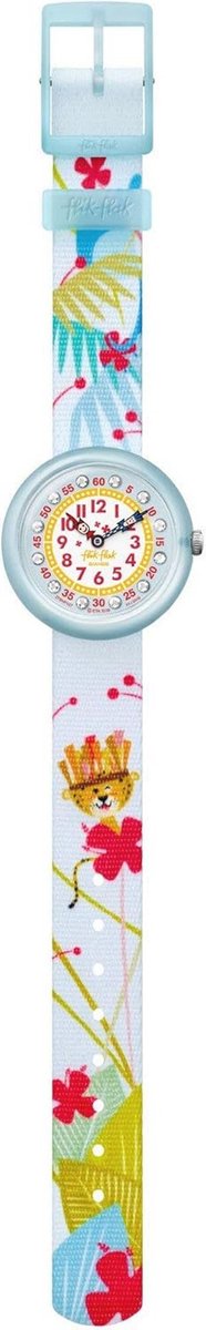 Jongens analoog kwartshorloge met textiel armband - blauw