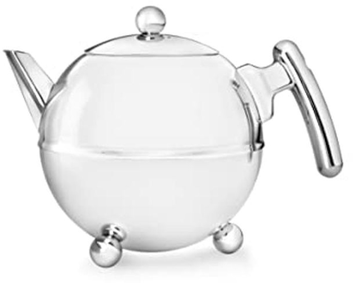 Dubbelwandige Roestvrijstalen Theepot 0.75L met Comfortabele Handgreep