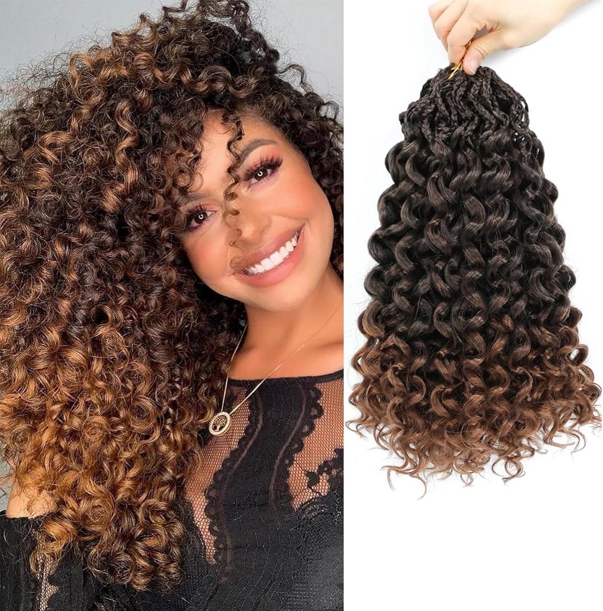 Voorgelust Krullend Crochet Haar 18 Inch Golfpatroon Synthetisch Haar