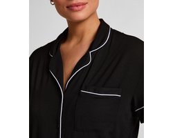 Hunkemöller Dames Nachtmode Jacket Jersey Essential - Zwart - maat XL